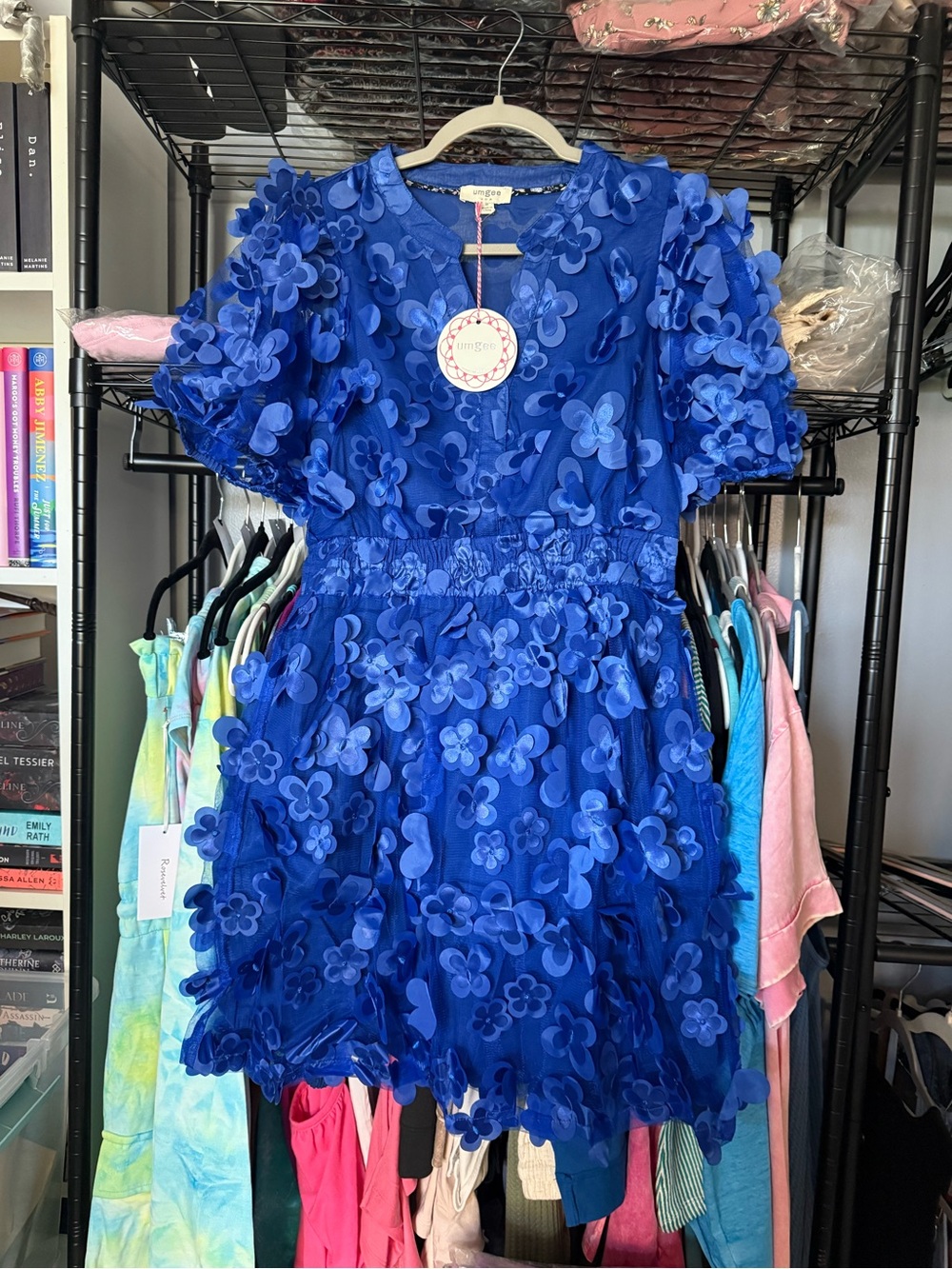 Umgee Royal Blue Floral Mini Dress - Picture 2 of 7